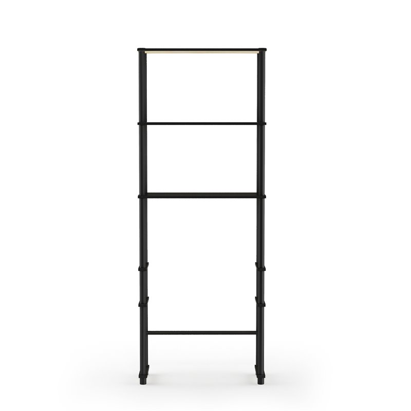 Pemberly Row Turn-N-Tube Wood Toilet Space Saver with 3 Shelves - Espresso/Black