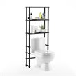 Pemberly Row Turn-N-Tube Wood Toilet Space Saver with 3 Shelves - Espresso/Black