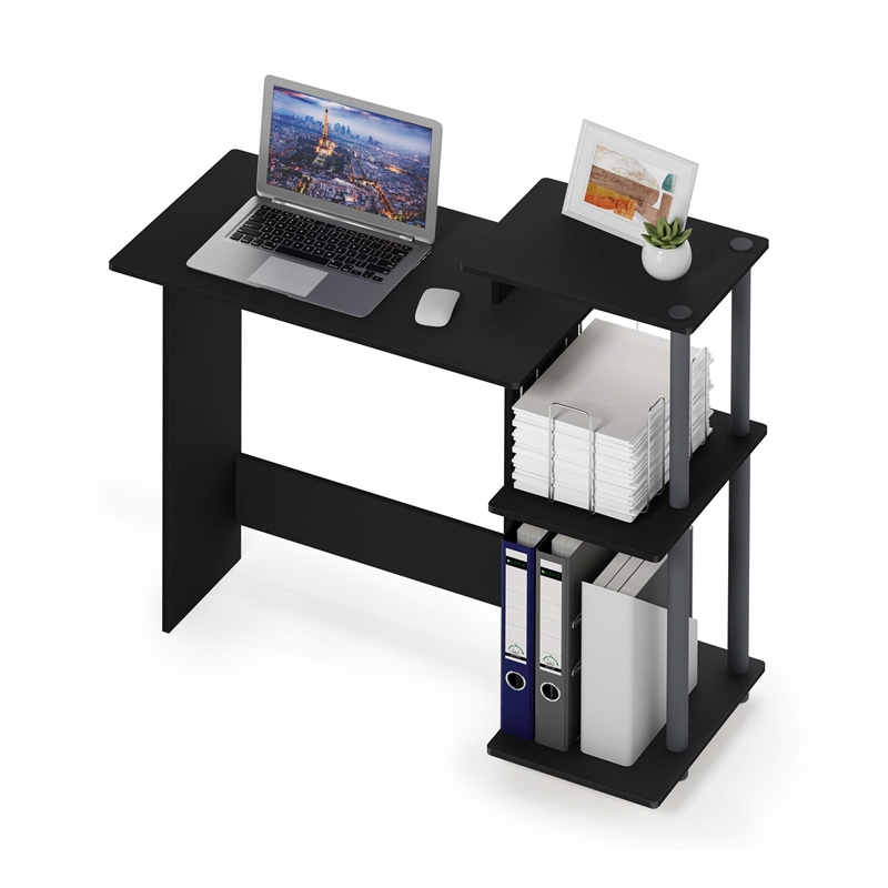 Pemberly Row Contemporary Laptop/Computer Desk in Solid Black
