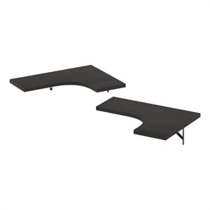 Pemberly Row Wall Mounted Corner L-Shape Floating Display Shelves in Set of 2