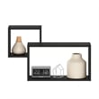 Pemberly Row Interweave Wall Mount Floating Decorative Shelf in Set of Espresso