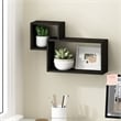 Pemberly Row Interweave Wall Mount Floating Decorative Shelf in Set of Espresso