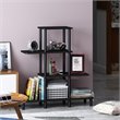 Pemberly Row Turn-N-Tube Wood 4-Tier Design Display Rack in Espresso/Black