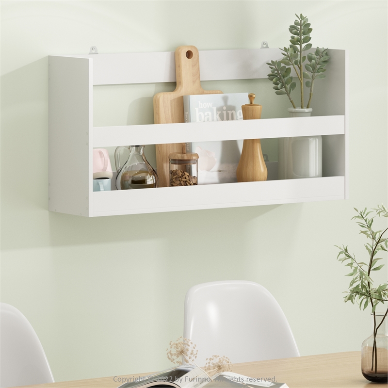 Pemberly Row Multipurpose Wall Mounting Storage Shelf in White