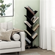 Pemberly Row Bookshelf 9-Tier Floor Standing Bookcase in Espresso