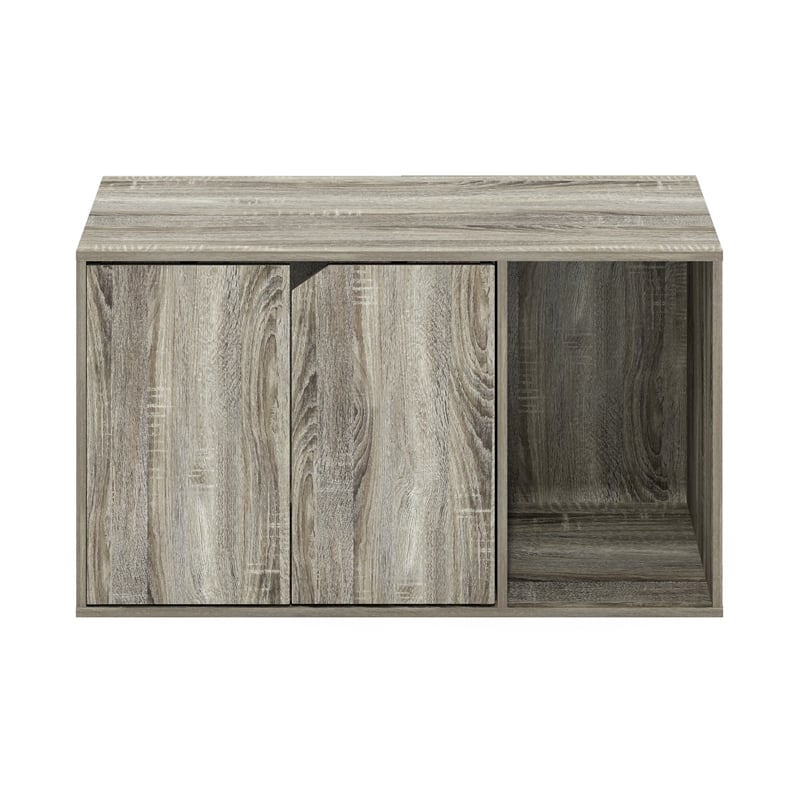 Pemberly Row Contemporary Litter Box Enclosure in French Oak Gray