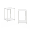 Pemberly Row Turn-N-Tube Haydn End Table in White in Set of 2
