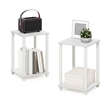 Pemberly Row Turn-N-Tube Haydn End Table in White in Set of 2