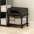 Pemberly Row Office Under Desk CPU and Printer Stand with Espresso/Black