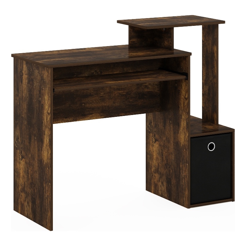 Pemberly Row Multipurpose Home Office Computer/Writing Desk Amber Pine/Black