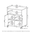 Pemberly Row Office Under Desk Printer Holder with Wheels in Espresso