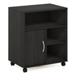 Pemberly Row Office Under Desk Printer Holder with Wheels in Espresso
