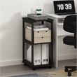 Pemberly Row Contemporary 2-Tier Tall End Table in Espresso Finish
