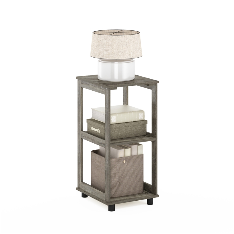 Pemberly Row Contemporary 2-Tier Tall End Table in French Oak