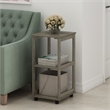 Pemberly Row Contemporary 2-Tier Tall End Table in French Oak