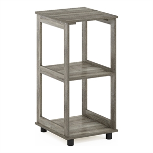 Pemberly Row Contemporary 2-Tier Tall End Table in French Oak