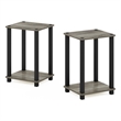 Pemberly Row End Table in Small in Set of 2 in French Oak/Black