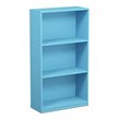 Pemberly Row Engineered Wood 3-Tier Bookcase Storage Shelves in Light Blue