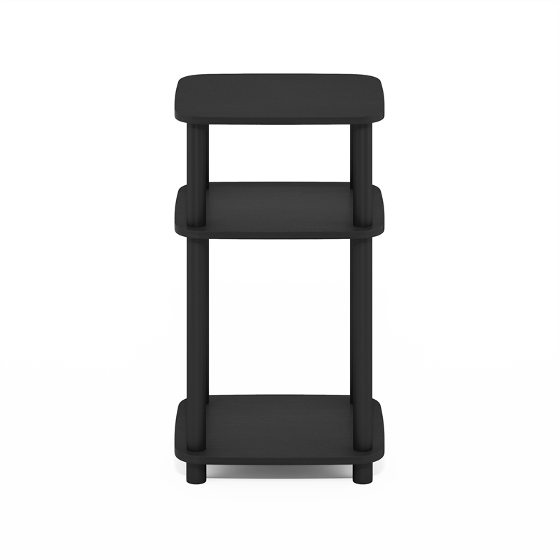 Pemberly Row 3-Tier Turn-N-Tube Curve End Table in Side Table in Americano/Black