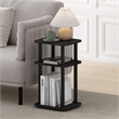 Pemberly Row 3-Tier Turn-N-Tube Curve End Table in Side Table in Americano/Black