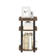 Pemberly Row 3-Tier Turn-N-Tube Curve End Table in Side Columbia Walnut/Black