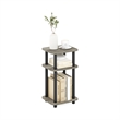Pemberly Row 3-Tier Turn-N-Tube Curve End Table in Side Table French Oak/Black