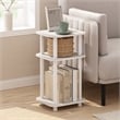 Pemberly Row 3-Tier Turn-N-Tube Curve End Table in Side Table in White