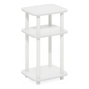Pemberly Row 3-Tier Turn-N-Tube Curve End Table in Side Table in White