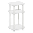Pemberly Row 3-Tier Turn-N-Tube Curve End Table in Side Table in White