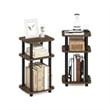 Pemberly Row 3-Tier Turn-N-Tube Curve End Table in Side Columbia Walnut/Black