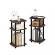 Pemberly Row 3-Tier Turn-N-Tube Curve End Table in Side Columbia Walnut/Black