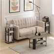 Pemberly Row 3-Tier Turn-N-Tube Curve End Table in Side Table French Oak/Black