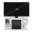 Pemberly Row Contemporary TV Stand with Fireplace in Solid White