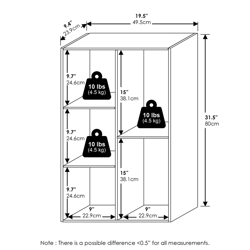 Pemberly Row 5-Cube No Tool Assembly Open Shelf in Amber Pine