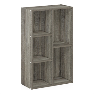 Pemberly Row 5-Cube No Tool Assembly Open Shelf in French Oak