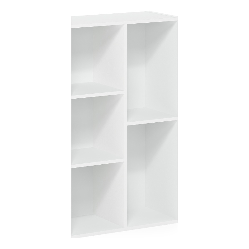 Pemberly Row Contemporary 5-Cube No Tool Assembly Open Shelf in White