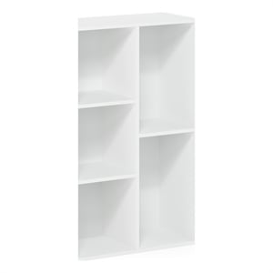 Pemberly Row Contemporary 5-Cube No Tool Assembly Open Shelf in White