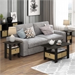 Pemberly Row Wood End Table with Bin Drawer in Espresso (Set of 2)