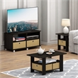 Pemberly Row Wood End Table with Bin Drawer in Espresso (Set of 2)