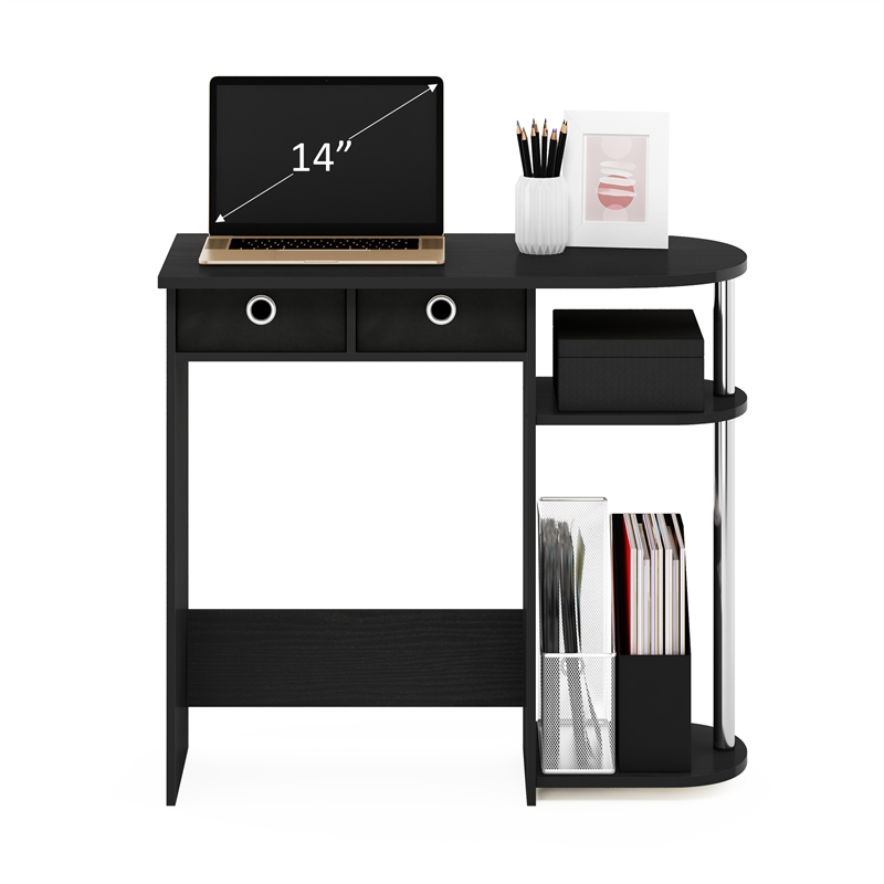 Pemberly Row Laptop/Notebook/Computer Desk/Table in Americano/Chrome