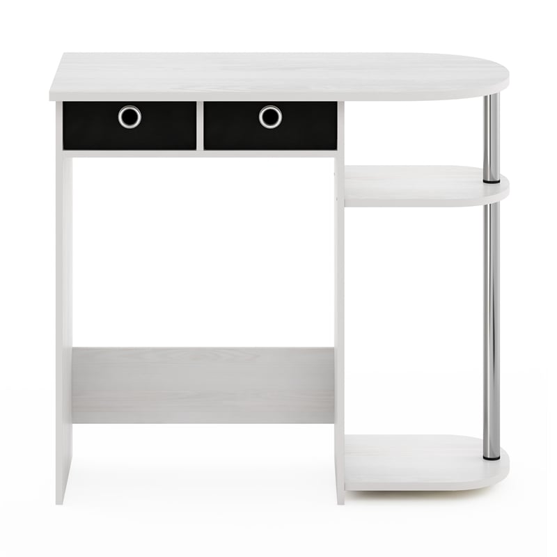 Pemberly Row Laptop/Notebook/Computer Desk/Table in White Oak/Chrome