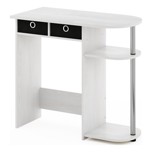 Pemberly Row Laptop/Notebook/Computer Desk/Table in White Oak/Chrome