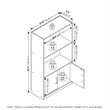 Pemberly Row 3-Tier Bookcase with 2 Doors Storage Cabinet in Metropolitan Pine