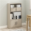 Pemberly Row 3-Tier Bookcase with 2 Doors Storage Cabinet in Metropolitan Pine
