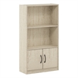 Pemberly Row 3-Tier Bookcase with 2 Doors Storage Cabinet in Metropolitan Pine