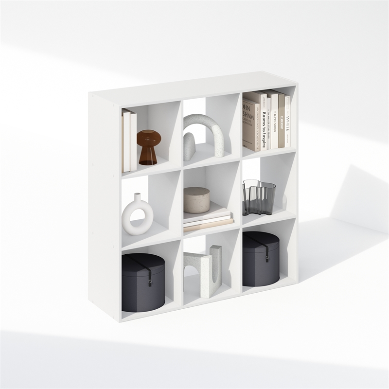Pemberly Row Cubic Storage Cabinet in Bookcase in Bookshelf in 9-Cube in White
