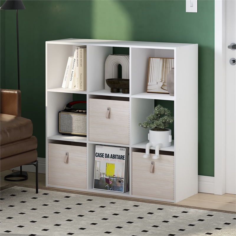 Pemberly Row Cubic Storage Cabinet in Bookcase in Bookshelf in 9-Cube in White