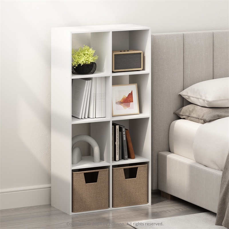 Pemberly Row Cubic Storage Cabinet in Bookcase in Bookshelf in 8-Cube in White