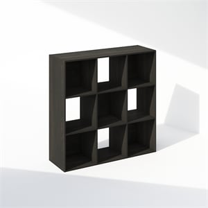 Pemberly Row Cubic Storage Cabinet in Bookcase in Bookshelf in 9-Cube Espresso