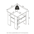 Pemberly Row End Table Nightstand with Bin Drawer in White/Black
